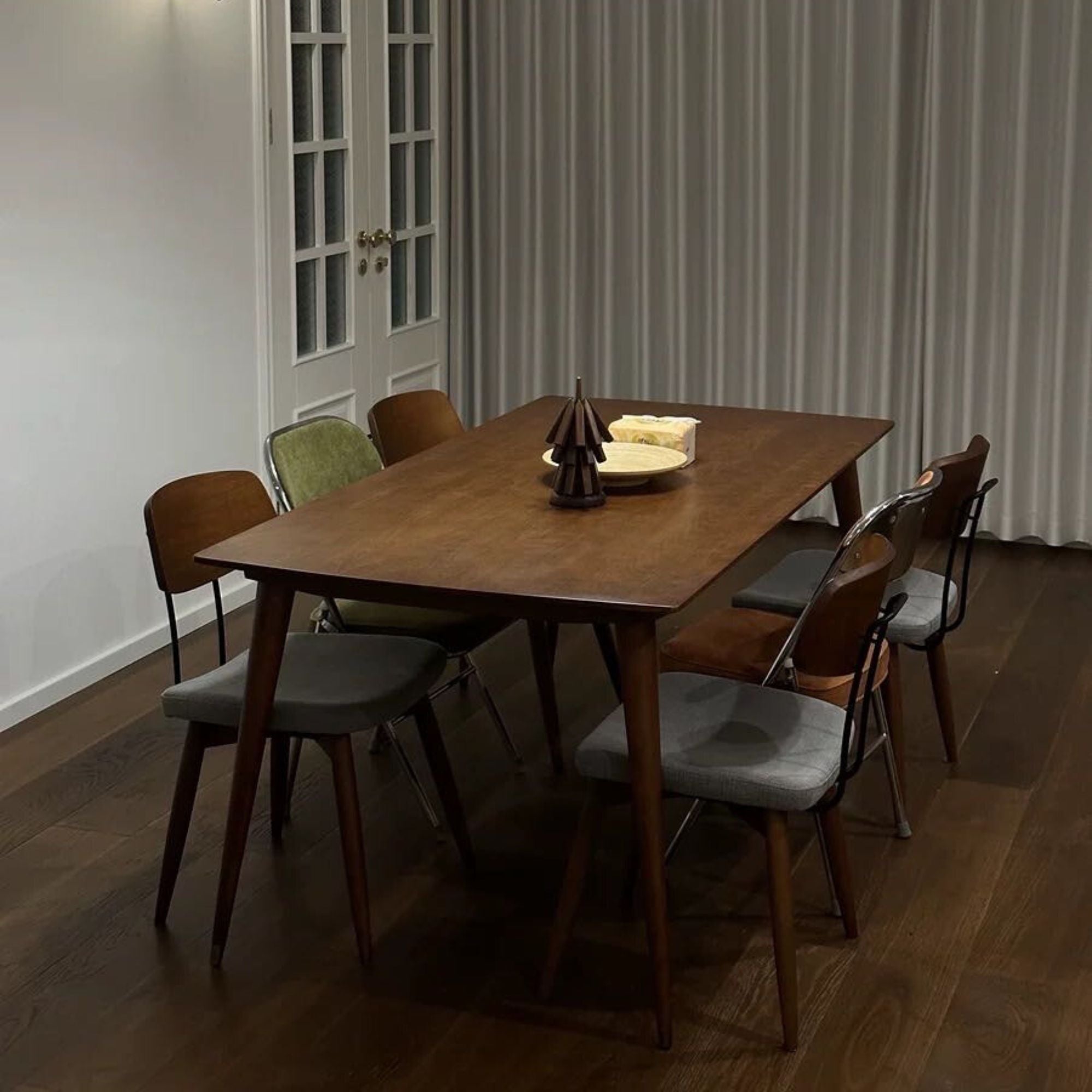 Tate poplar wood chair as part of dining table set