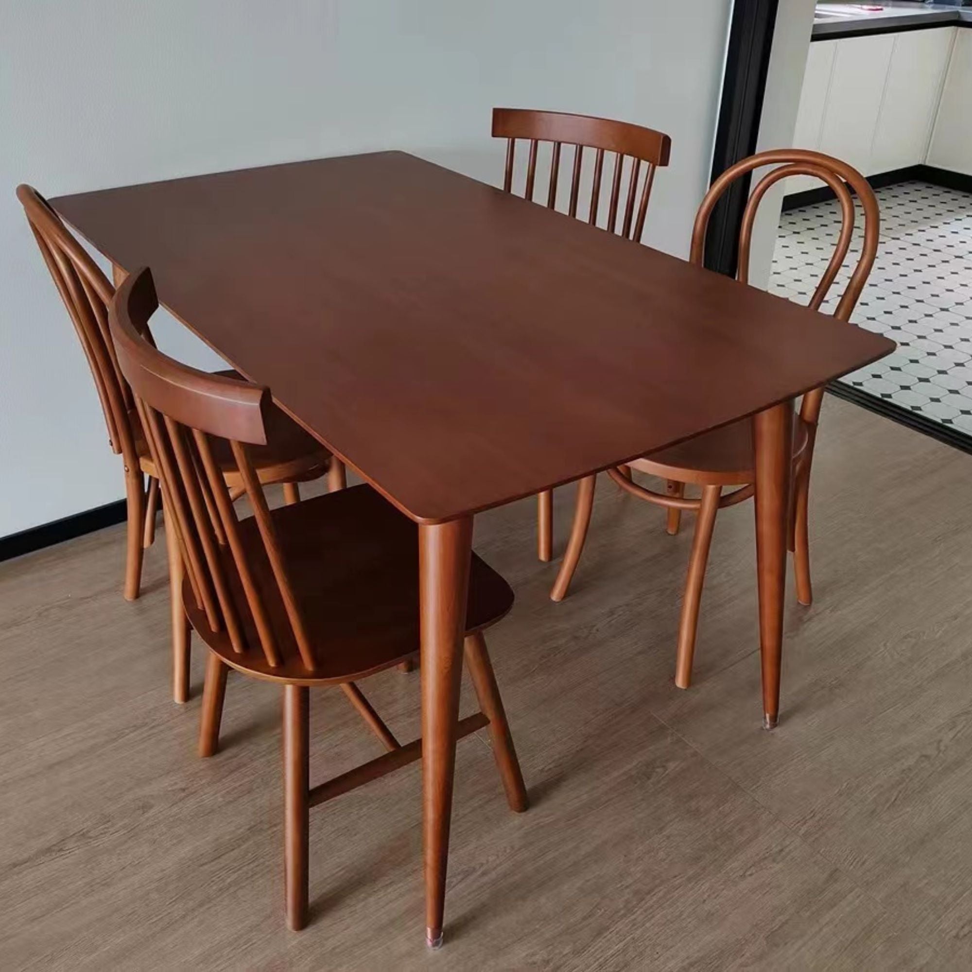 Toby poplar wood dining chair as part of dining table set