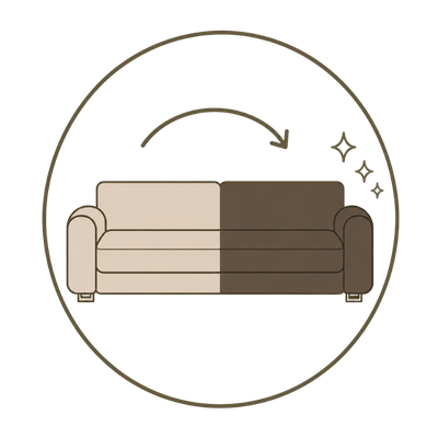 icon showing how you can change the colour of your sofa for removable cover sofas