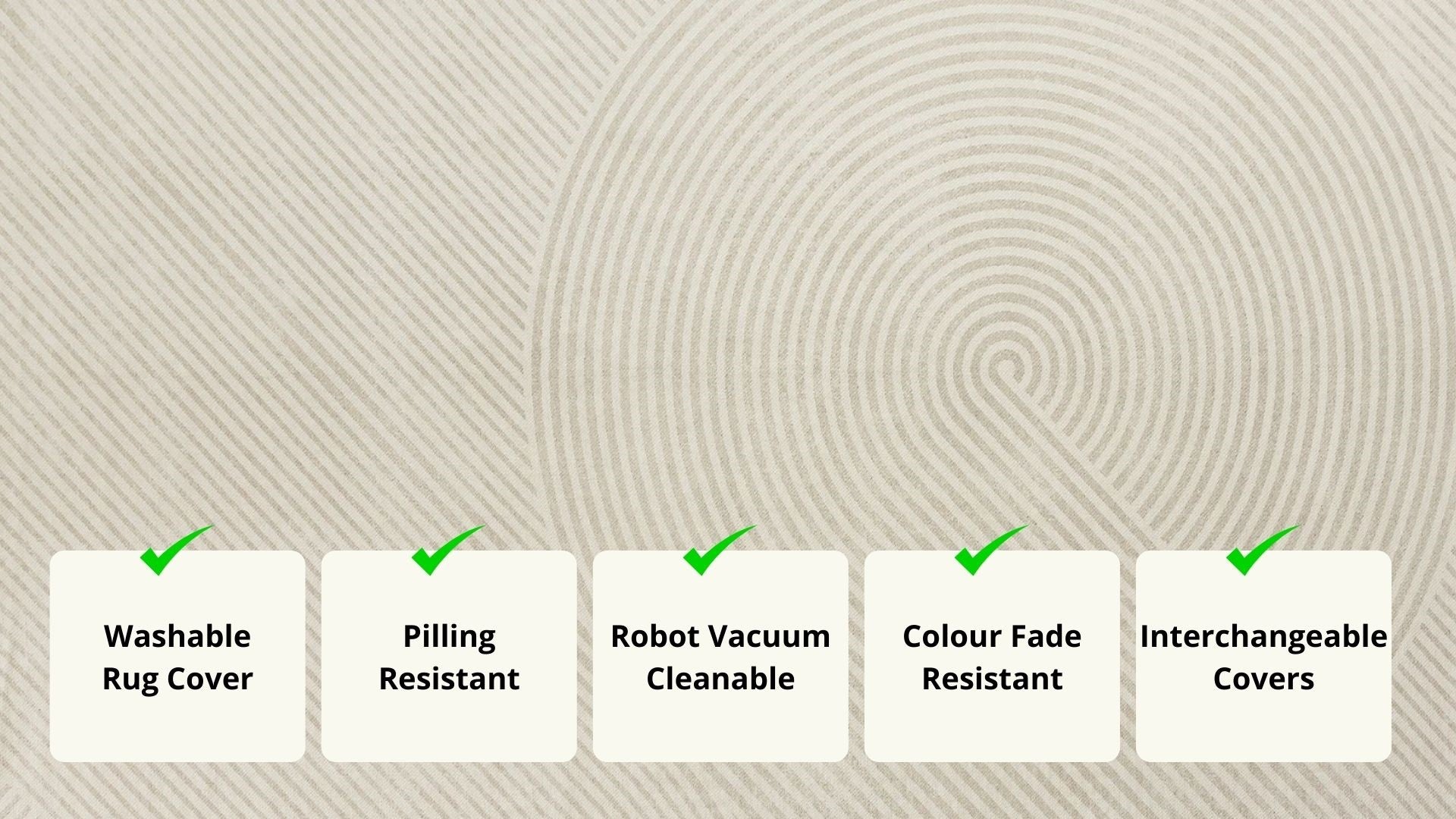 Rug feature highlights for orbit_washable_rug_beige