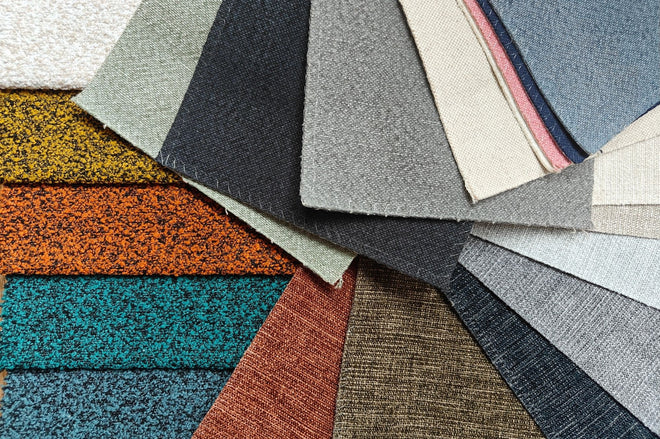 Sample fabric series in different colours which are not suitable for families with pets