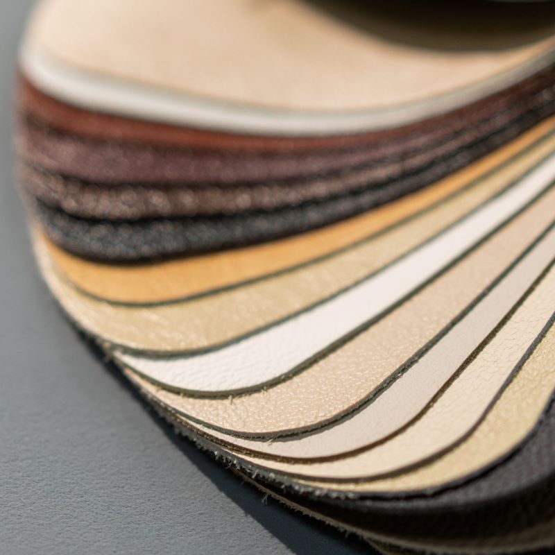 Selection of top grain leathers used in our sofas