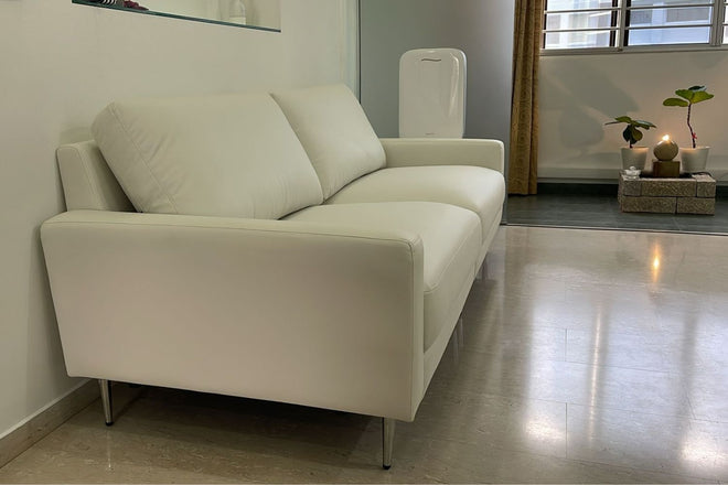 Coach 220cm White (Dias 01) Faux Leather Sofa Gale | Jun 25