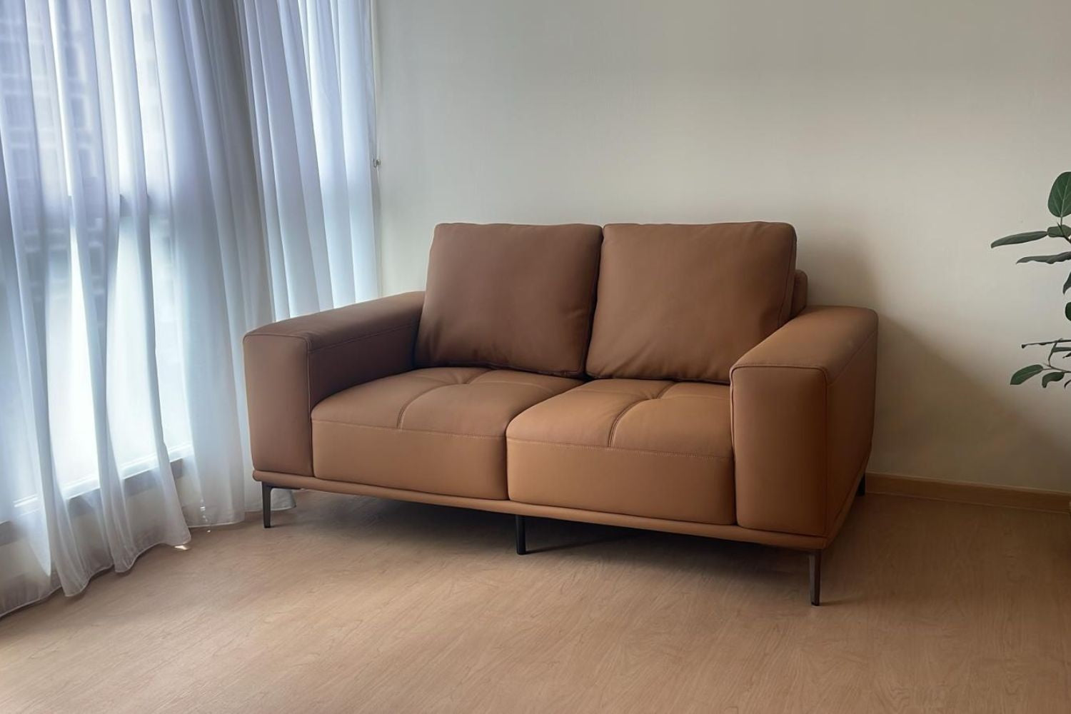 Calm 170cm Brown Half Leather Sofa Eugene Ng | Oct 25