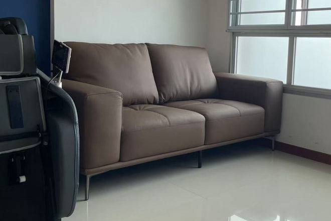 Calm 180cm Brown (Remy 919) Half Leather Sofa Pei Wen | Dec 24