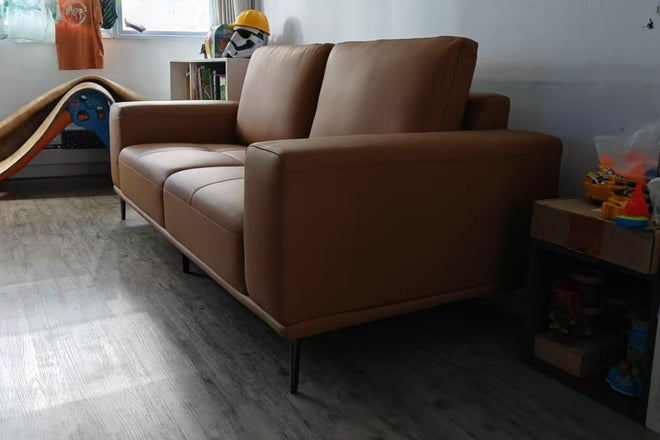 Calm 200cm Brown Half Leather Sofa Si Ding | Dec 24