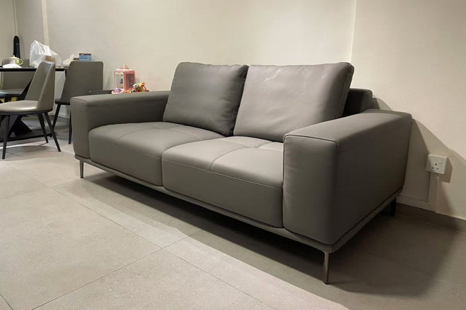 Calm 200cm Grey (Remy 507) Half Leather Sofa Priscilla | Nov 24