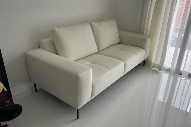 Calm 200cm White (Remy 571) Full Leather Sofa Michael Leong | Dec 24