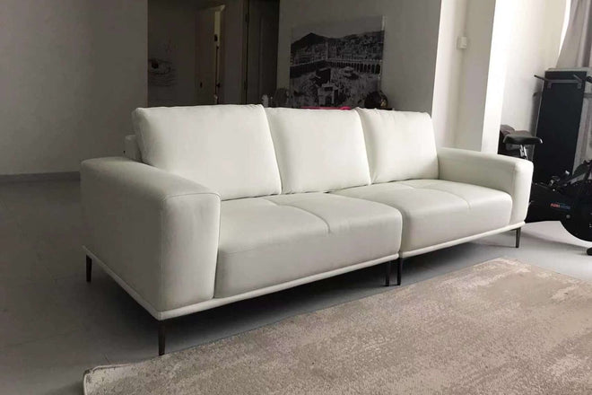 Calm 260cm White (Remy 571) Half Leather Sofa, Miza | Feb 24