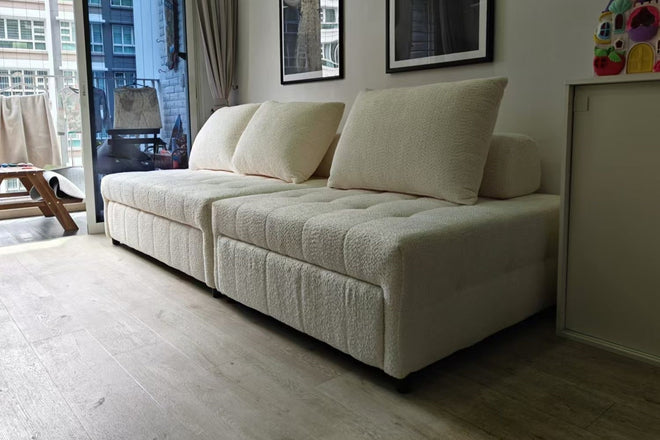 Candy 105cm White Fabric Sofa Bed Ailing | Dec 24