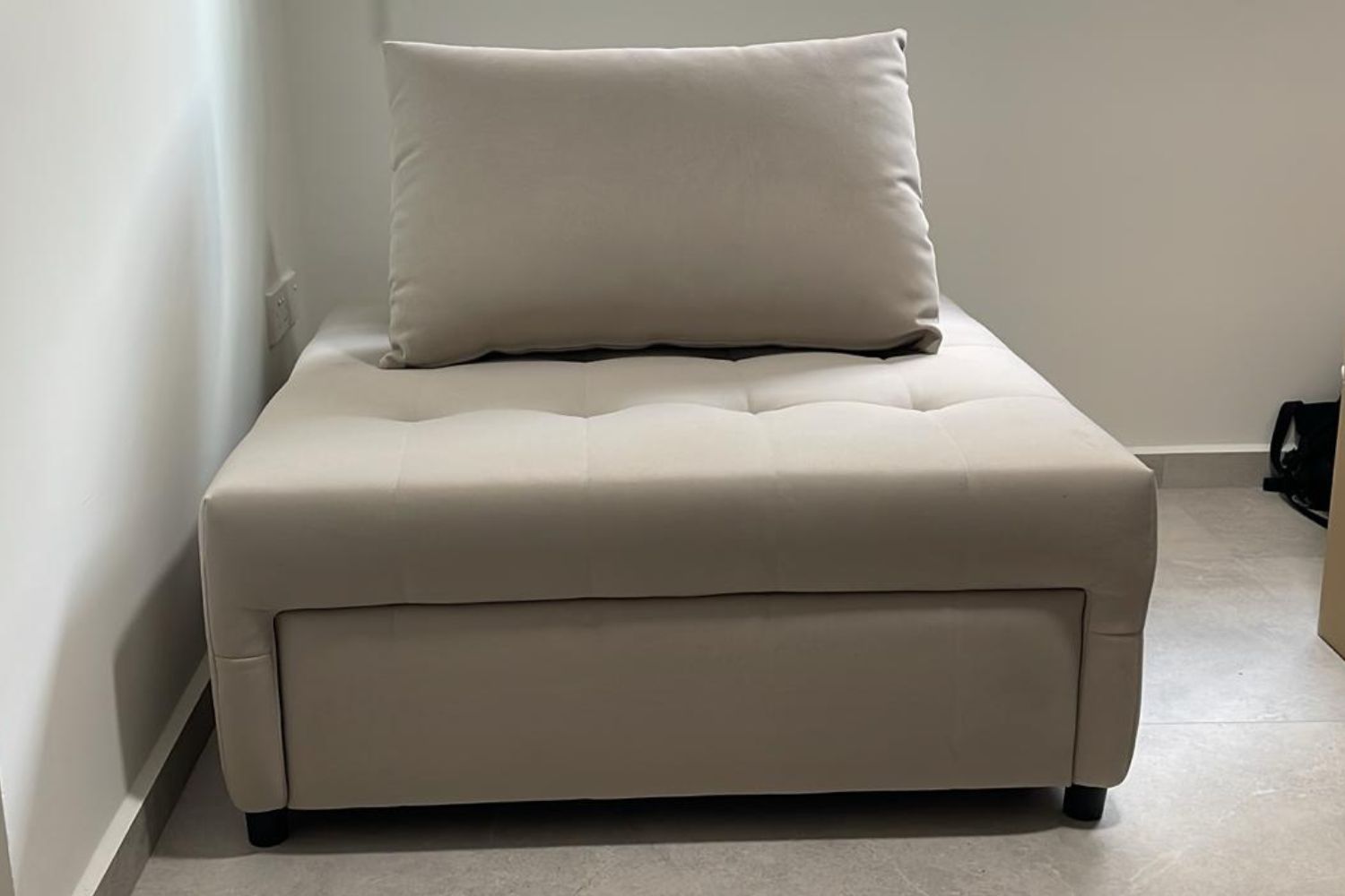 Candy 105cm beige easy clean fabric sofa bed