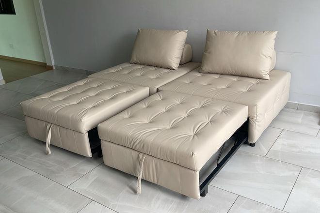 Candy 105cm Beige (Dias 04) Pet Friendly Leather Sofa Bed tsp | Oct 24
