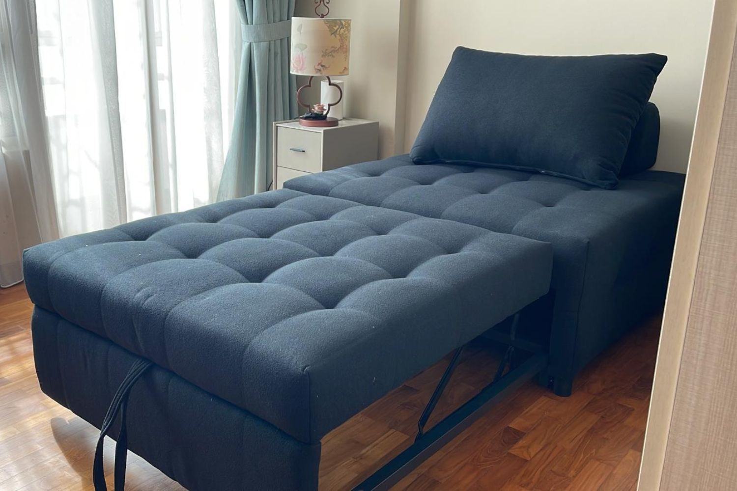 Candy 105cm black fabric sofa bed