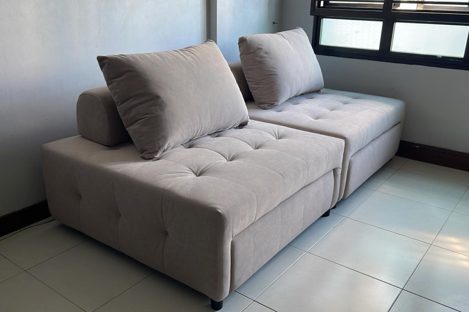 Candy brown pet friendly fabric sofa bed set