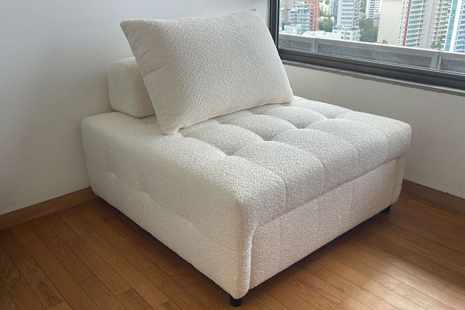 Candy 105cm White Fabric Sofa Bed Elizabeth Buckley | Dec 24