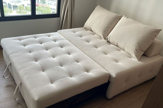 Candy 147cm Beige Fabric Sofa Bed Hanaa | Dec 24