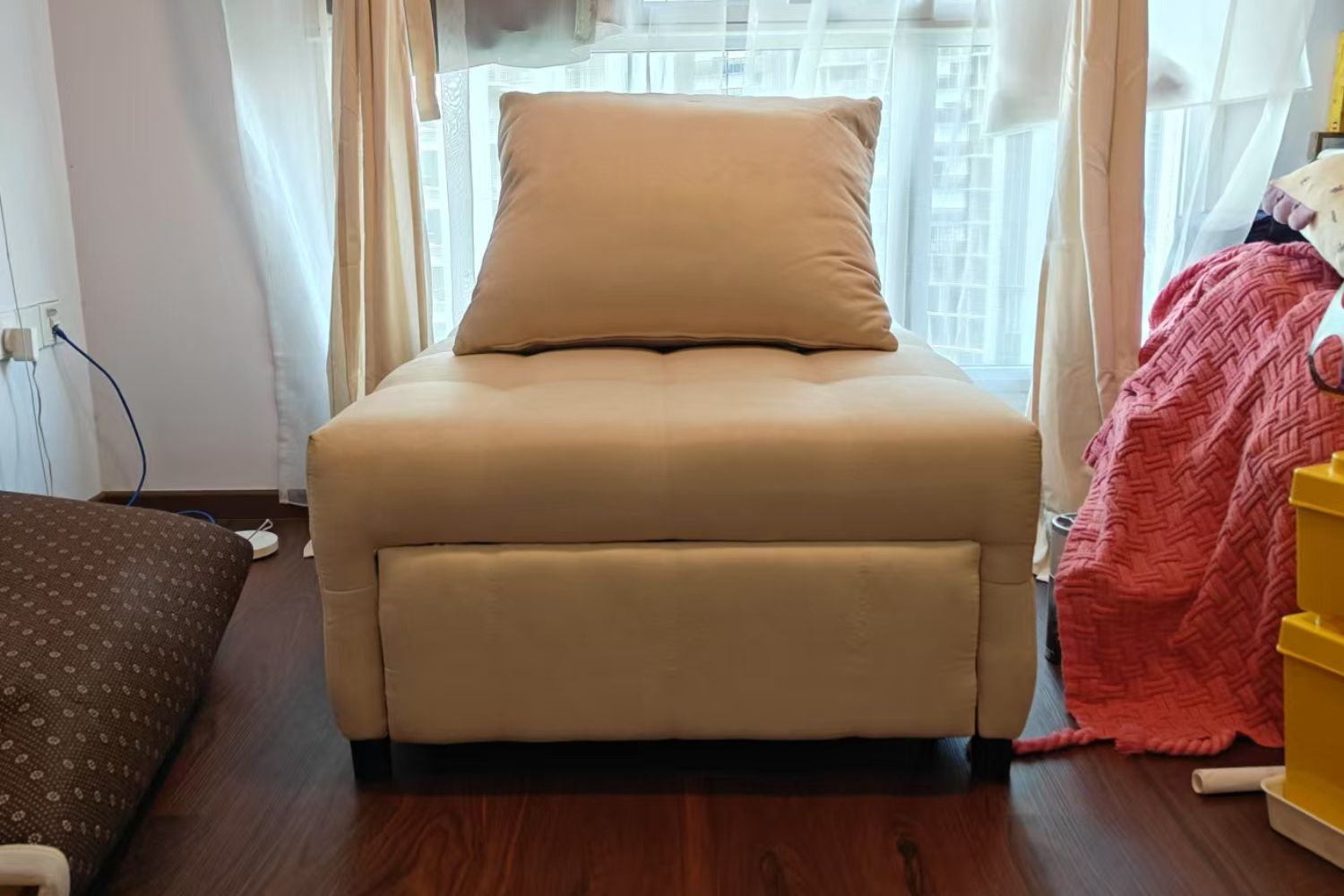 Candy 85cm beige fabric sofa bed