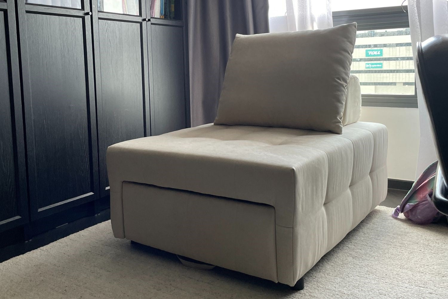 Candy 85cm beige fabric sofa bed