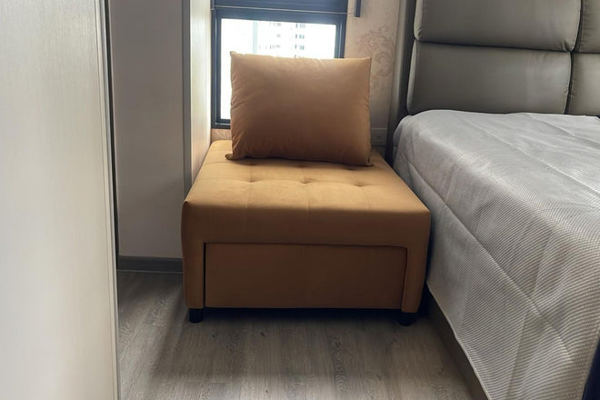 Candy 85cm Brown Fabric Sofa Bed Tan Chiang Lim | Aug 25