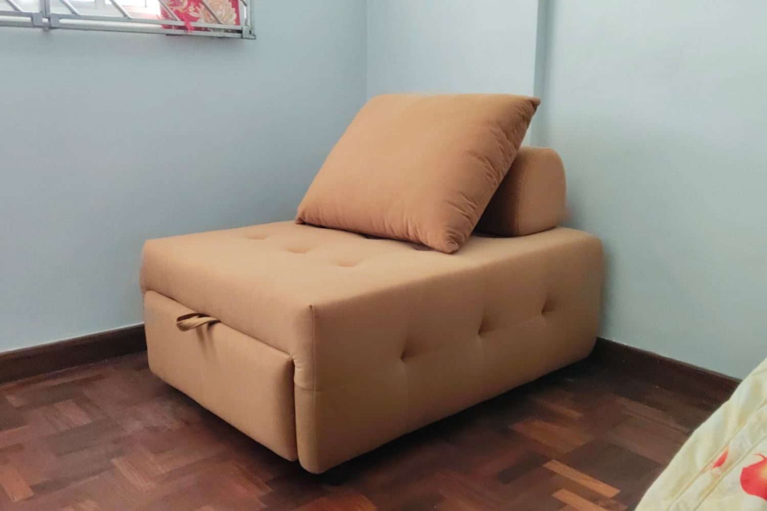 Candy 85cm brown fabric sofa bed