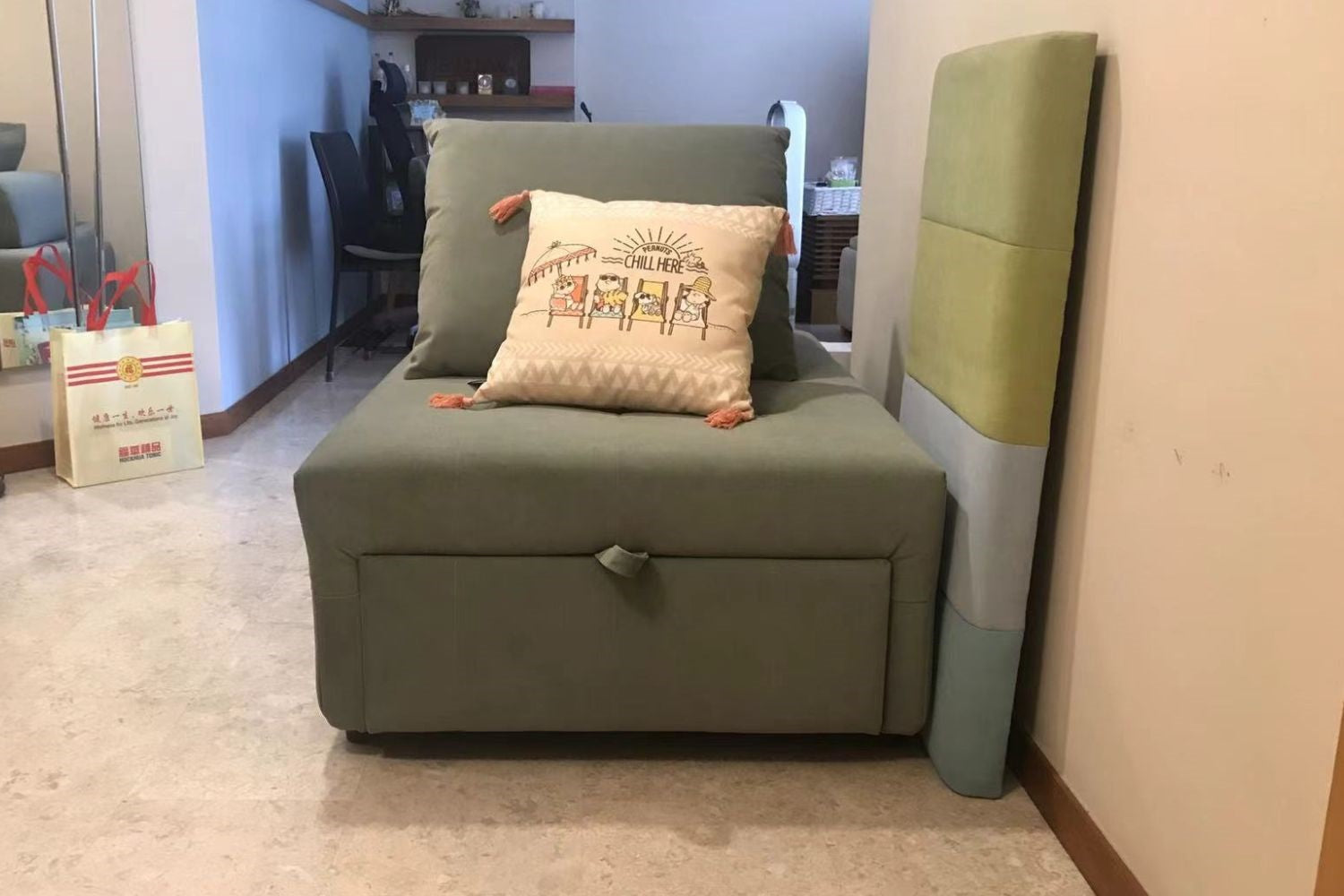 Candy 85cm Green (Furla 67) Fabric Sofa Bed Den | May 24