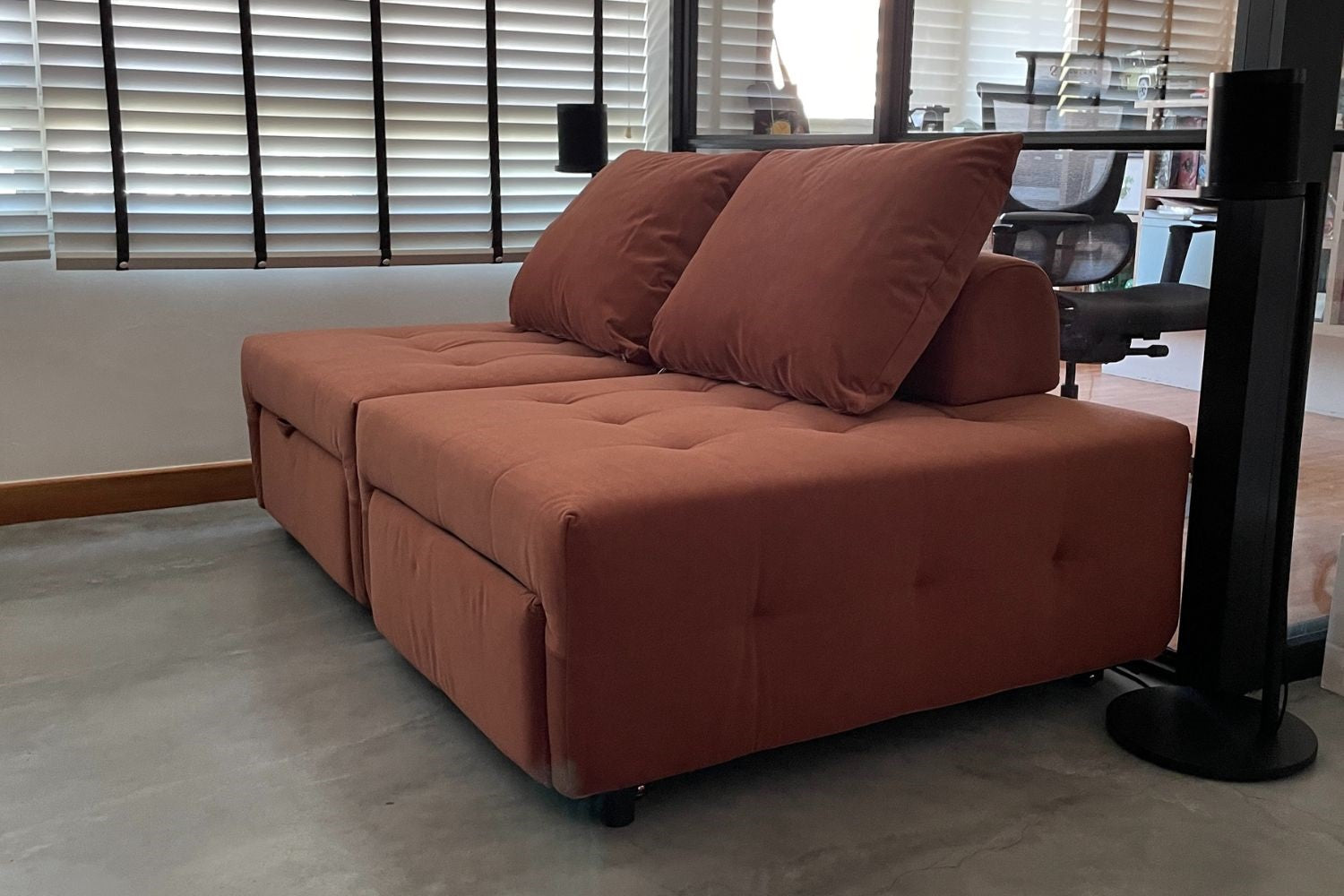 Candy two 85cm orange pet friendly fabric sofa bed
