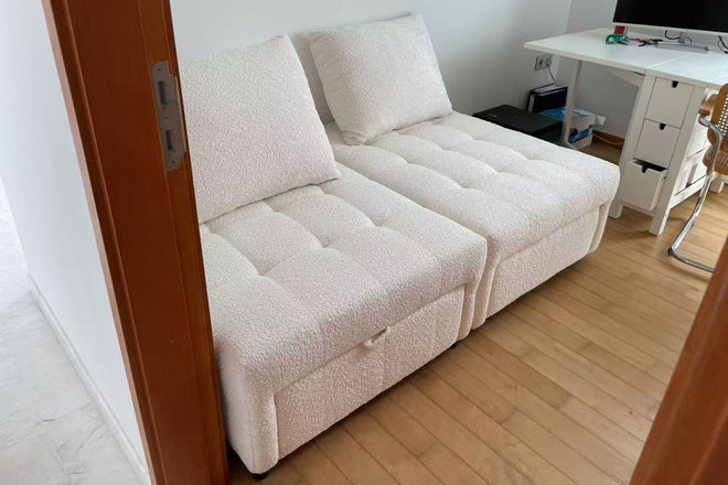 Candy 85cm White Fabric Sofa Bed Lily Esser | Dec 24