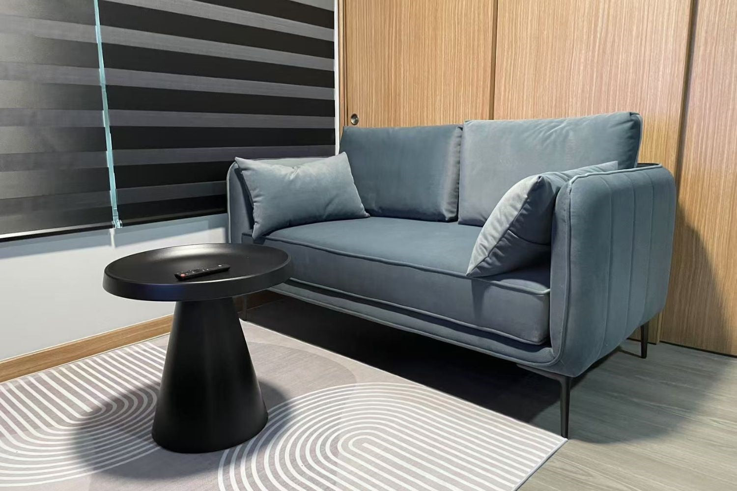 Casper 2 seater grey velvet fabric sofa
