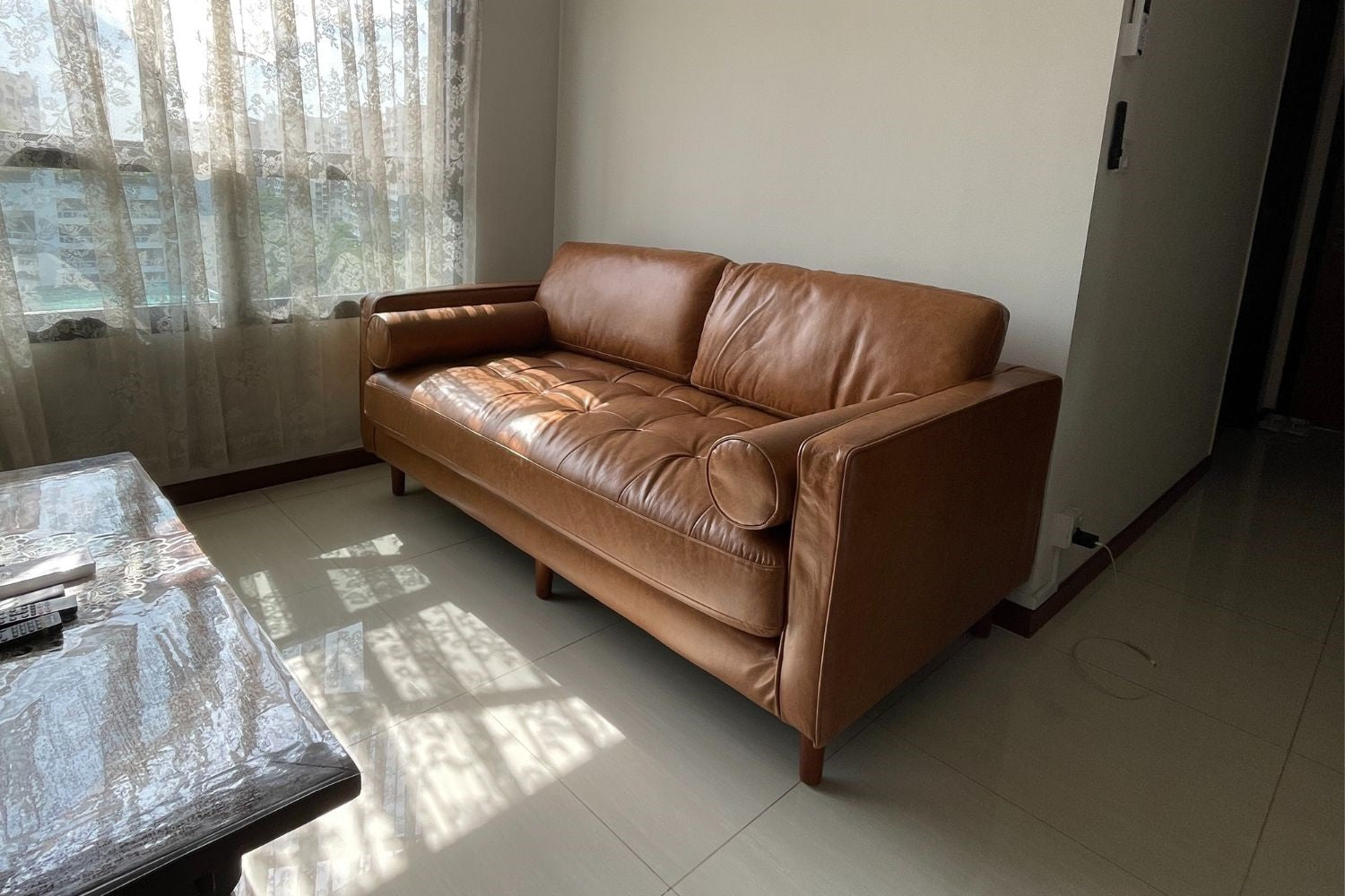 Castle 180cm Brown (Dakota-02) Faux Leather Sofa Suraya | Jul 24