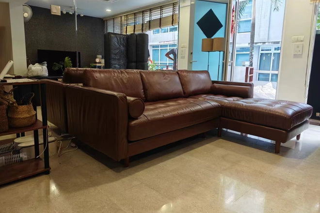 Castle 240cm Dark Brown (Dakota 04) Faux Leather Sectional Sofa Neo Chee Eng | Jun 24