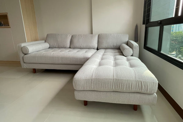 Castle 240cm Grey Fabric Sectional Sofa Leanne | May 24
