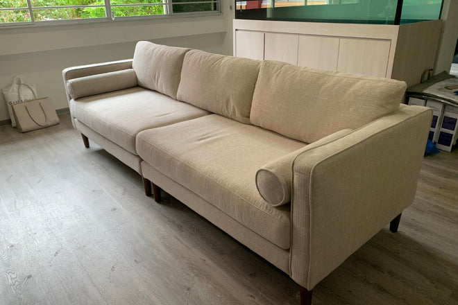 Castle 260cm Beige (Reda 40) Fabric Sofa Jasmine | Nov 23