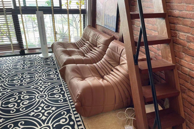 Caterpillar 131cm Brown Faux Leather Sofa Sunari Kateni | Sep 24