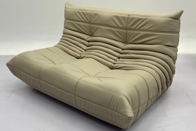 Caterpillar 131cm Beige Faux Leather (Dias 04) Sofa Wobble Ong | July 25