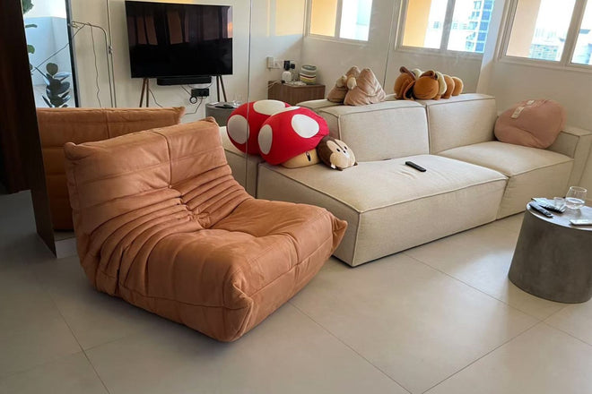 Caterpillar 87cm Orange (Marsha 07) Suede Fabric Lounge Chair Lim Fang Min | Sep 24