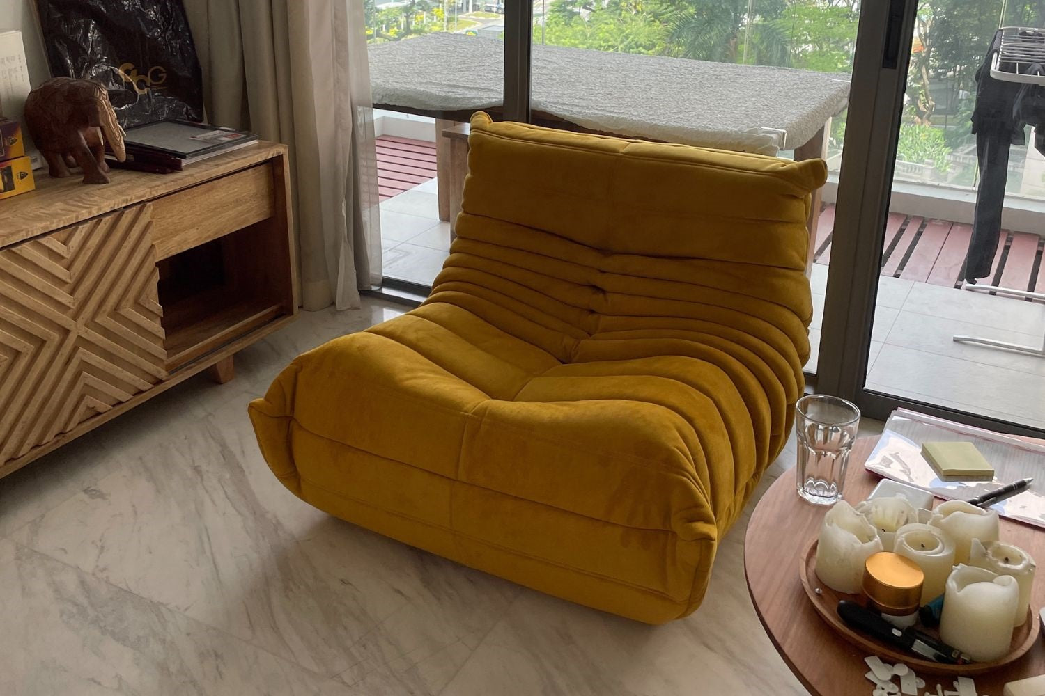 Caterpillar 87cm Yellow Fabric Chair Sarah | Mar 24