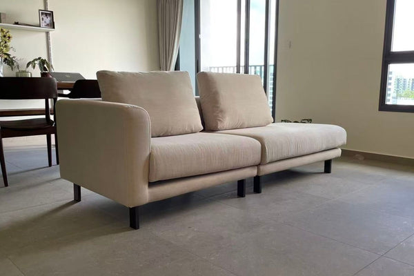 Cedar 210cm Beige (Karmi 03) Fabric One Arm Sofa Nicolette Lee | Sep 25