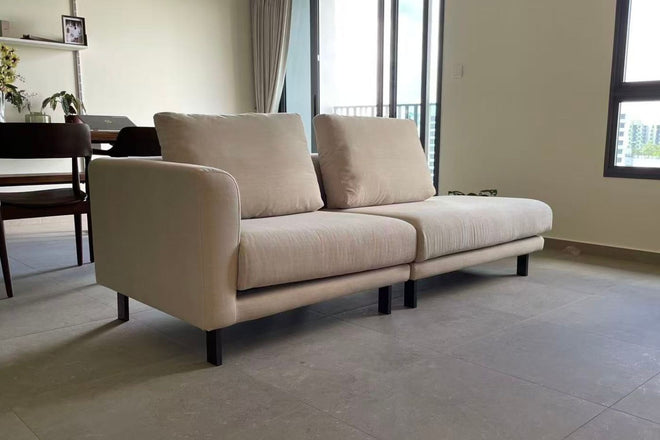 Cedar 210cm Beige (Karmi 03) Fabric One Arm Sofa Nicolette Lee | Sep 25