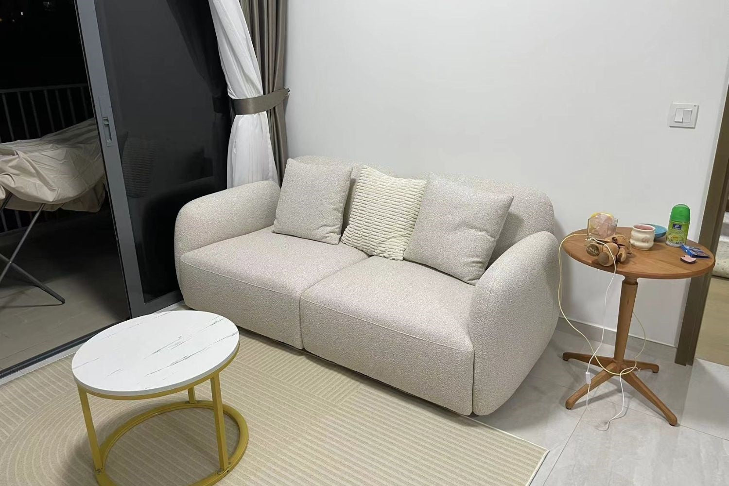 Charmy fabric sofa beige 192cm