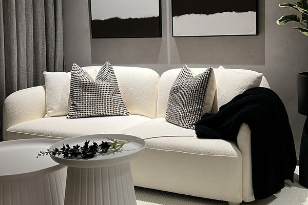 Charmy 205cm White (Fila-01) Fabric Sofa Fadzil | Jan 24
