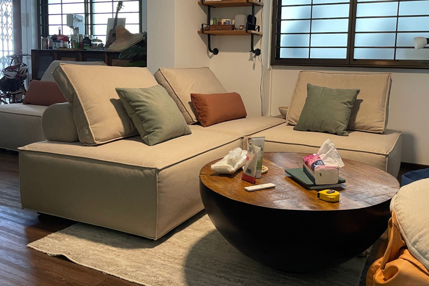 Chunk 95cm beige fabric lounge chair lingjun | Sep 25