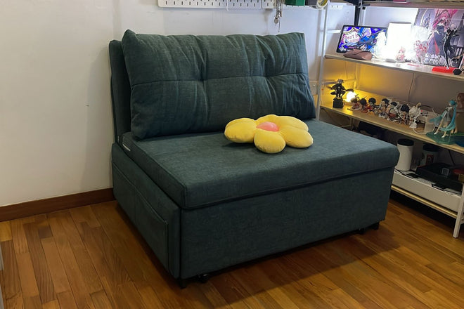 Ciabatta 106cm Dark Blue Pet Friendly Fabric Sofa Bed Jayron | Mar 25 