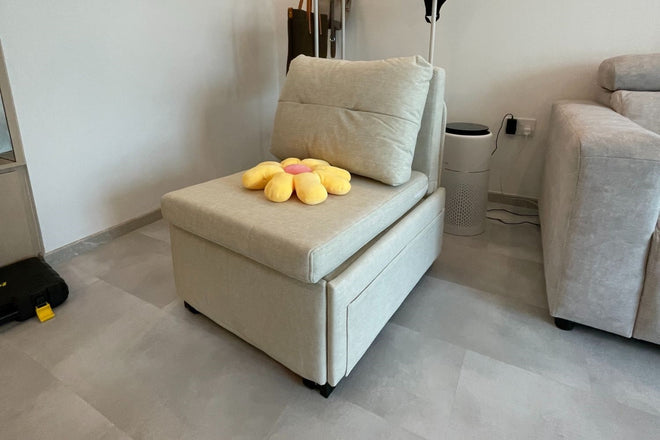 Ciabatta 66cm Beige (Kitty 01) Fabric Sofa Bed Michele | Jun 24