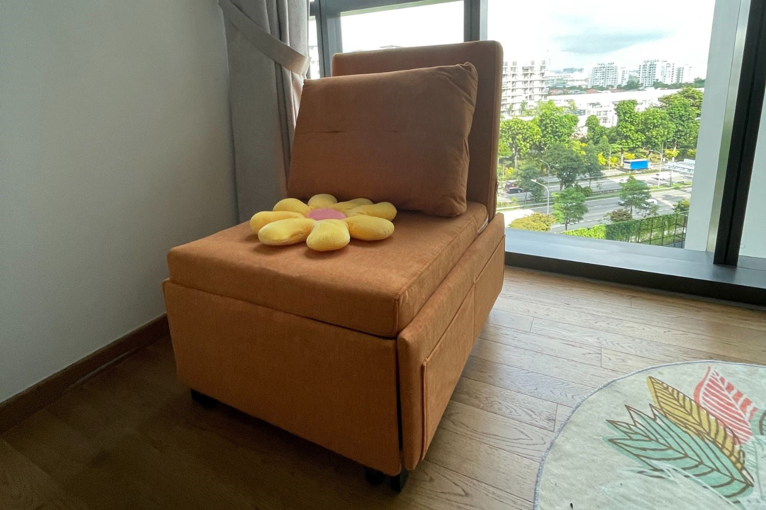 Ciabatta 66cm orange fabric sofa bed