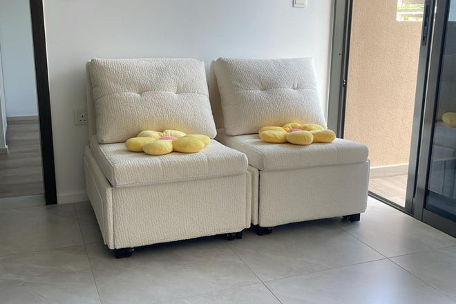 Ciabatta 66cm White Fabric Sofa Bed Matthew | Oct 25