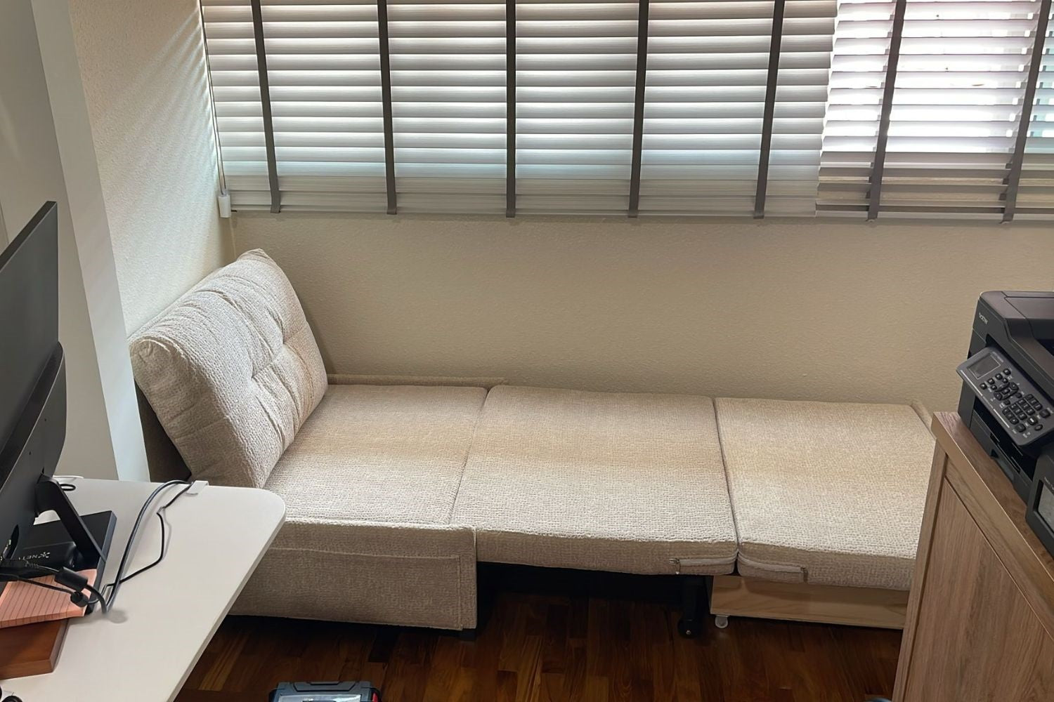 Ciabatta 86cm beige fabric sofa bed