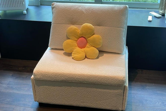 Ciabatta 86cm White (Snow 10) Fabric Sofa Bed Dahlia | Jul 24