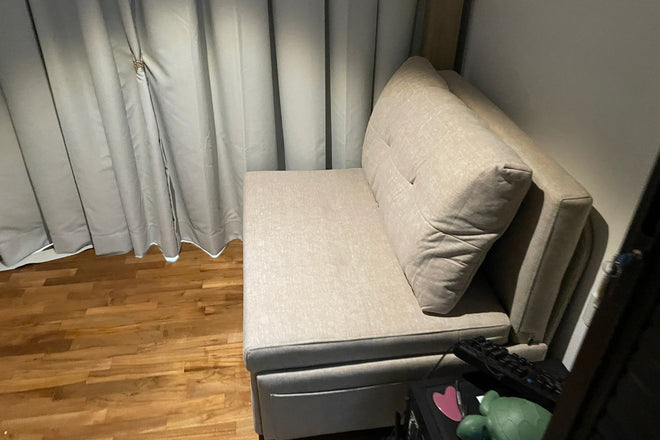 Ciabatta 96cm Beige (Kitty 04) Fabric Sofa Bed Charmaine | May 24 