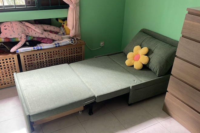 Ciabatta 96cm Green (Kitty 09) Fabric Sofa Bed Jumiati | Jun 24