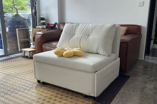 Ciabatta 96cm White (Teddy-00) Fabric Sofa Bed Maggie Leusder | Oct 24 